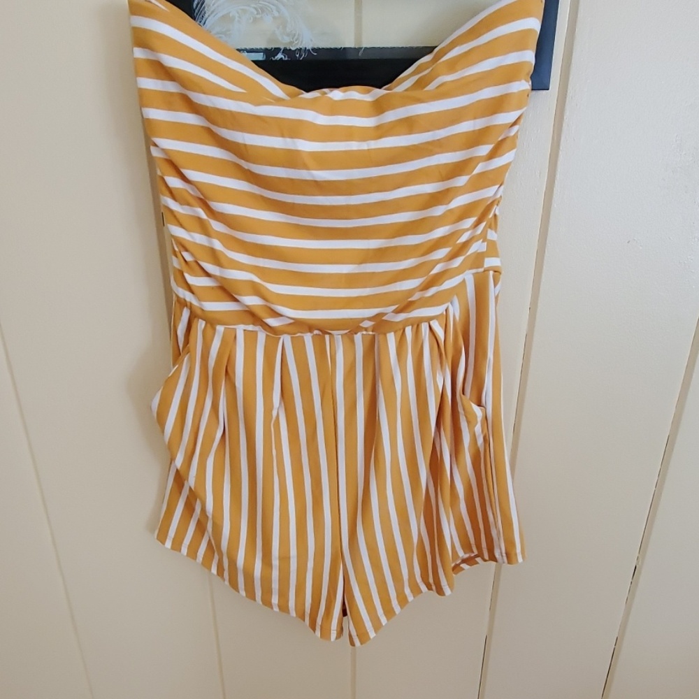 Mustard stripe romper